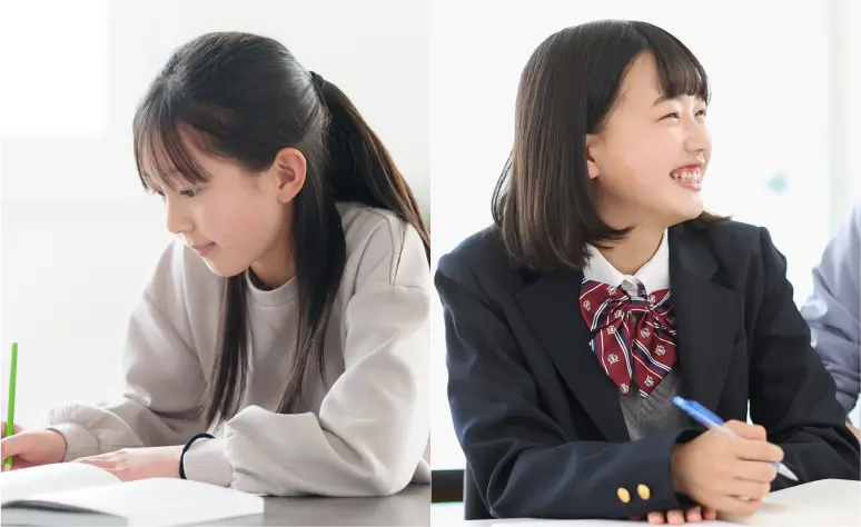 勉強している生徒